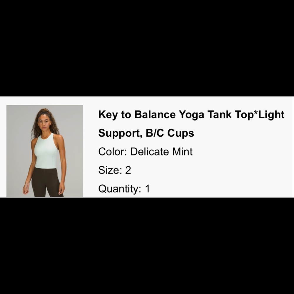 Key to Balance Yoga Tank - Size 2 Mint